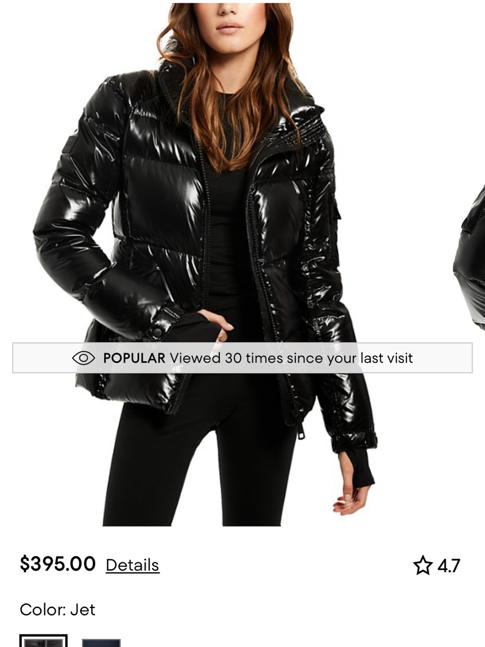 SAM Black Glossy Puffer Jacket - Women